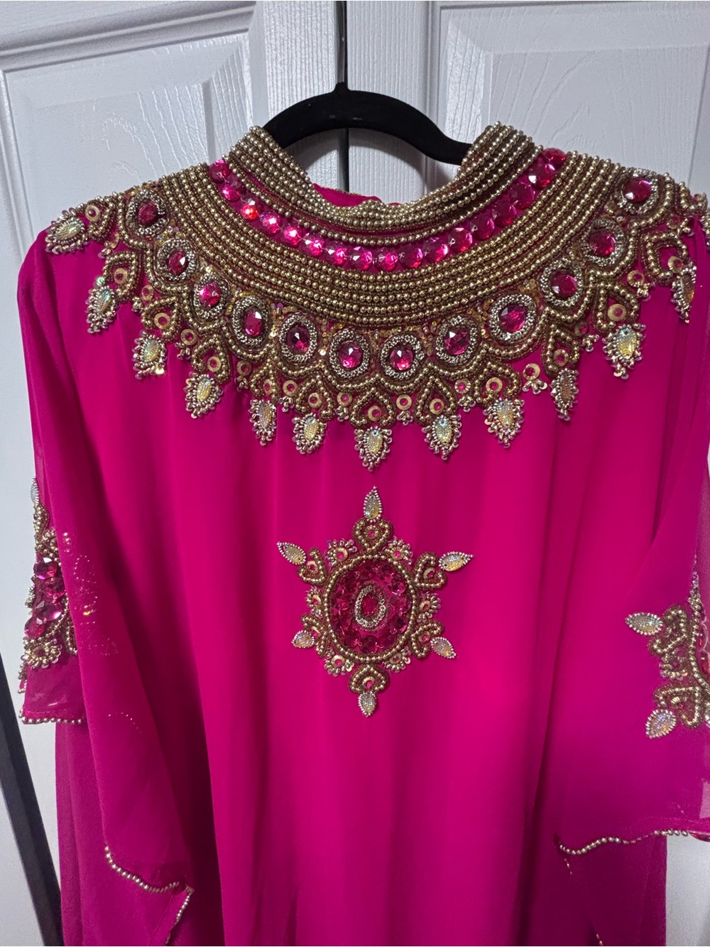Embellished Women's Pink Beaded Kaftan